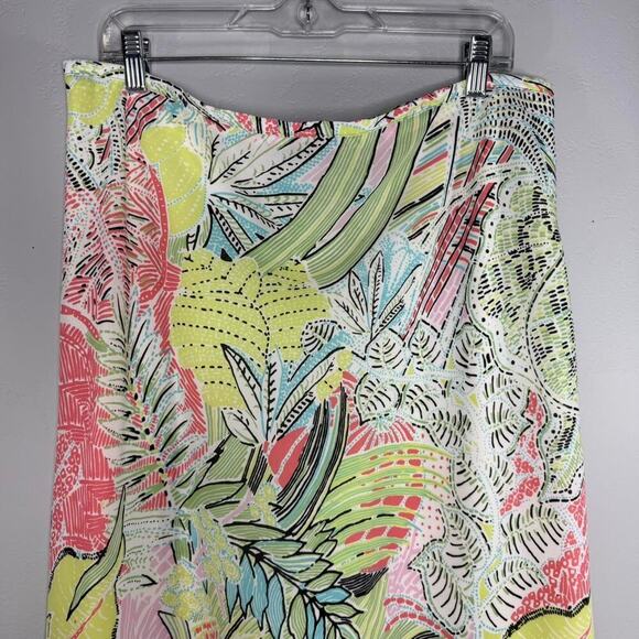 Boho Coastal Tropical Midi Skirt – Size 14 - Lettuce Hem Resortwear Islandcore - Picture 2 of 8